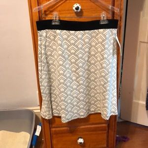 Black and white cotton blend skirt